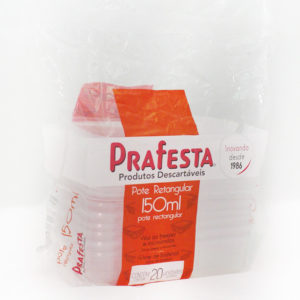 Pote retangular 150 ml
