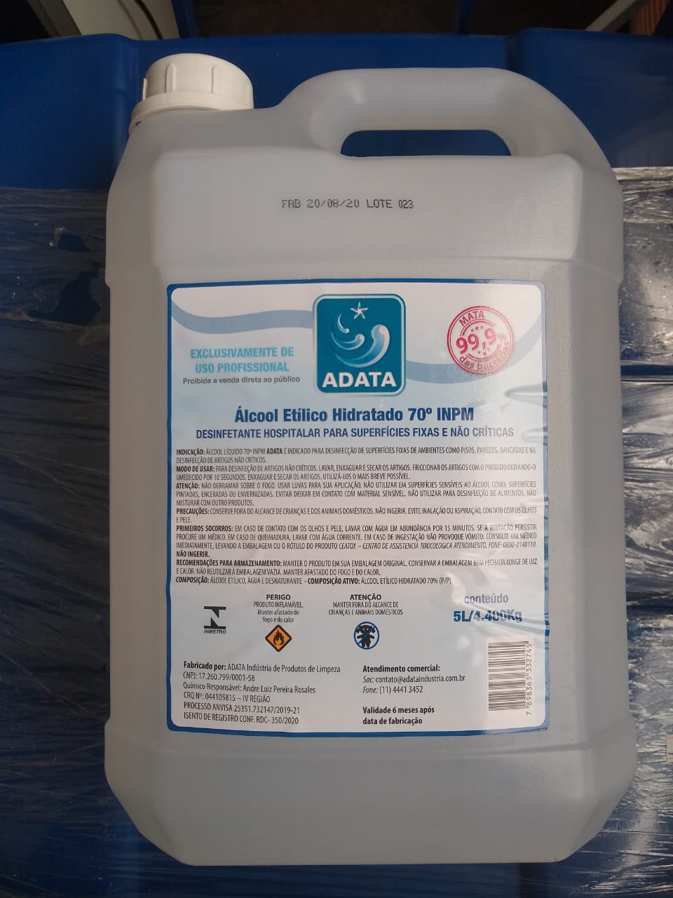 Alcool 70 galão 5 litros